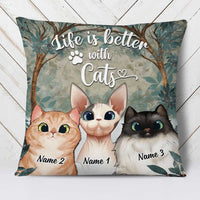 Personalized Life Is Better With Cat Pillow NB192 30O58 thumb 1