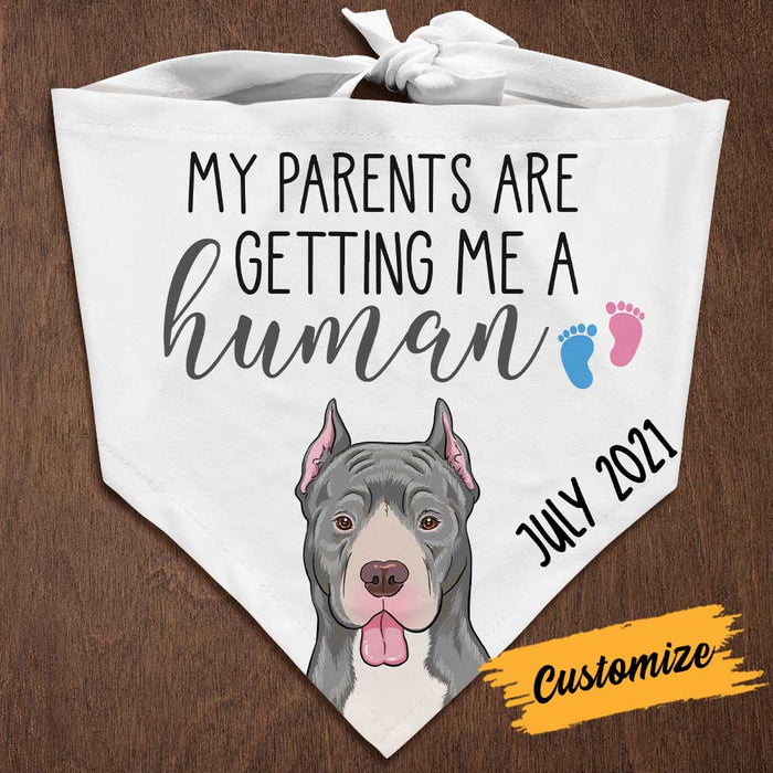Personalized My Parents  A Human Pregnancy Announcement Dog Bandana NB194 85O34 1