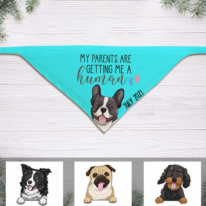 Personalized My Parents  A Human Pregnancy Announcement Dog Bandana NB194 85O34 1