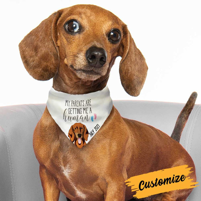 Personalized My Parents  A Human Pregnancy Announcement Dog Bandana NB194 85O34 1