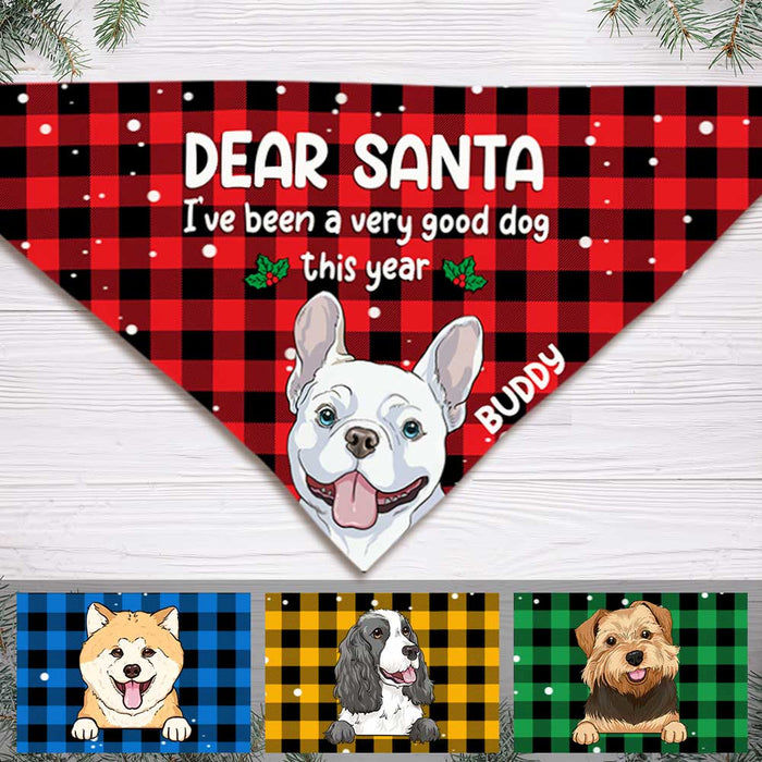 Personalized Santa Been Good This Year Dog Christmas Bandana SB91 85O47 1