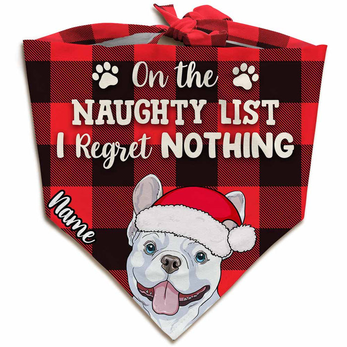 Personalized Dog Naughty List Christmas Bandana NB193 30O58 1