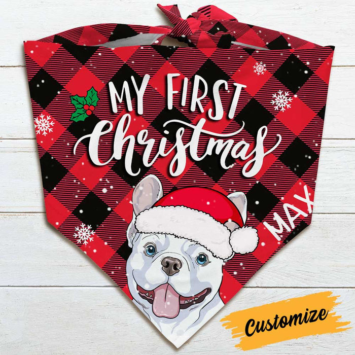 Personalized Dog First Christmas Bandana NB193 85O34 1