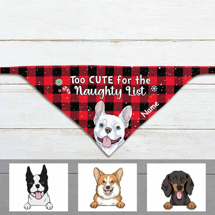 Personalized Christmas Naughty List Dog Bandana NB193 23O57 1