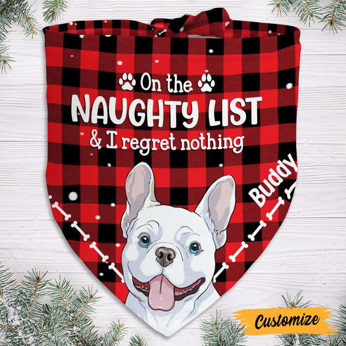 Personalized Christmas Naughty List Dog Bandana NB194 23O47 1