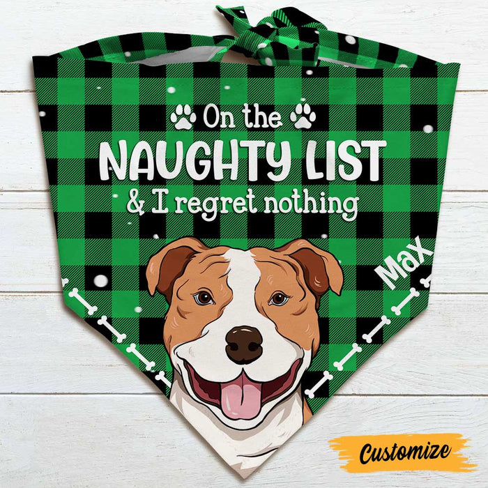 Personalized Christmas Naughty List Dog Bandana NB194 23O47 1