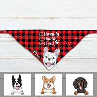 Personalized Dog Christmas Nice Naughty I Tried Bandana NB196 85O57 thumb 1