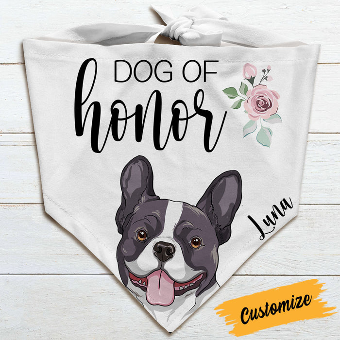 Personalized Dog Of Honor Wedding Marriage Announcement Bandana NB198 85O36 1