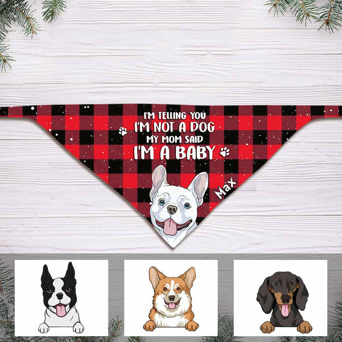 Personalized I Am A Baby Not A Dog Bandana NB201 85O57 1