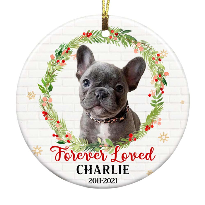 Personalized Dog Cat Memo Forever Loved Photo Circle Ornament NB191 81O57 1