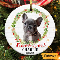 Personalized Dog Cat Memo Forever Loved Photo Circle Ornament NB191 81O57 thumb 1