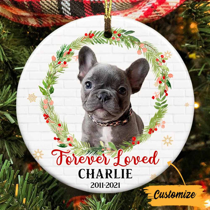 Personalized Dog Cat Memo Forever Loved Photo Circle Ornament NB191 81O57 1