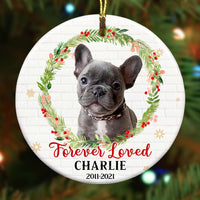 Personalized Dog Cat Memo Forever Loved Photo Circle Ornament NB191 81O57 thumb 1