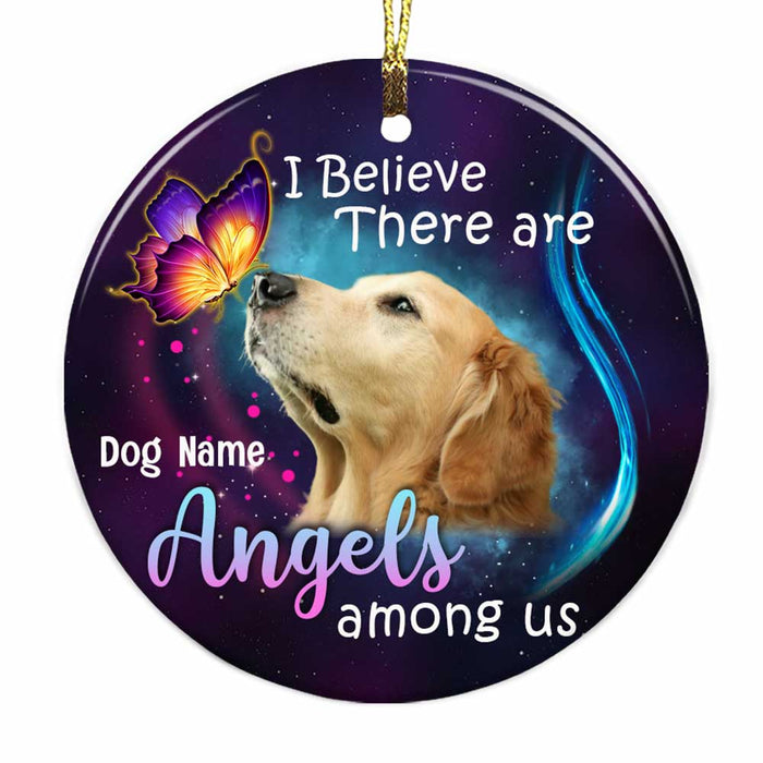 Personalized Dog Cat Memo Angels Among Us Photo Circle Ornament NB203 26O34 1