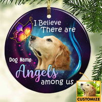 Personalized Dog Cat Memo Angels Among Us Photo Circle Ornament NB203 26O34 thumb 1