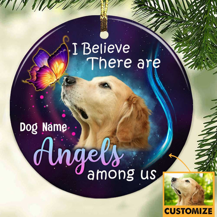 Personalized Dog Cat Memo Angels Among Us Photo Circle Ornament NB203 26O34 1