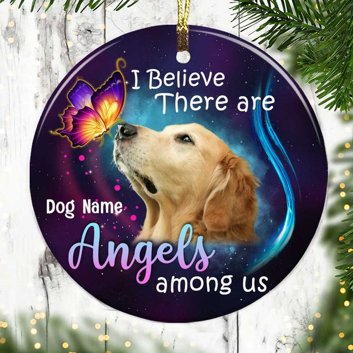 Personalized Dog Cat Memo Angels Among Us Photo Circle Ornament NB203 26O34 1