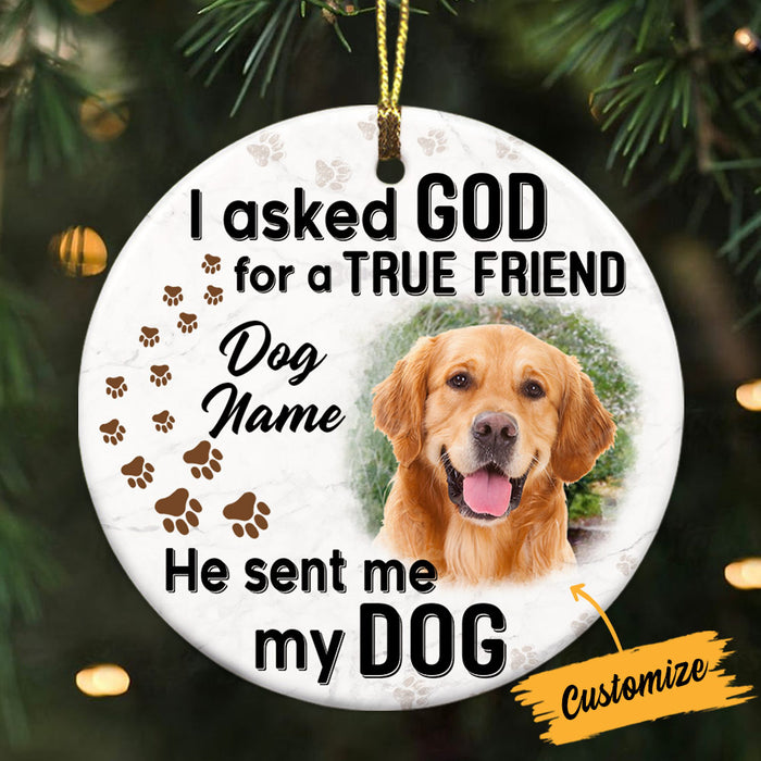 Personalized Dog True Friend Circle Ornament NB202 26O36 1
