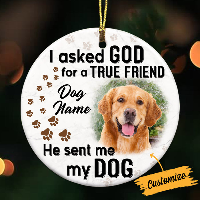 Personalized Dog True Friend Circle Ornament NB202 26O36 1