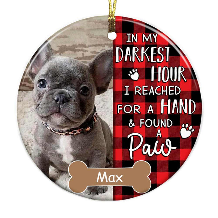 Personalized Dog Cat Found A Paw Photo Circle Ornament NB204 26O57 1