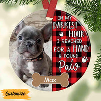 Personalized Dog Cat Found A Paw Photo Circle Ornament NB204 26O57 thumb 1