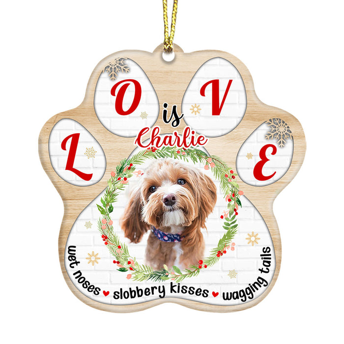 Personalized Dog Love Paw Ornament NB203 87O53 1