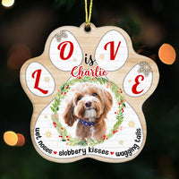 Personalized Dog Love Paw Ornament NB203 87O53 thumb 1