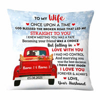 Personalized To My Wife Red Truck Pillow NB223 87O58 thumb 1