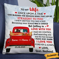Personalized To My Wife Red Truck Pillow NB223 87O58 thumb 1