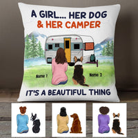 Personalized Camping Girl Dog It Is A Beautiful Thing Pillow NB221 85O53 thumb 1