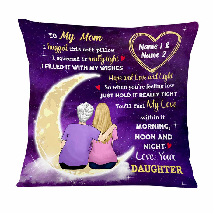 Personalized Mom To The Moon And Back Pillow NB231 26O47 1