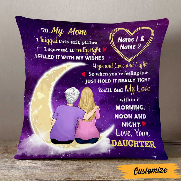 Personalized Mom To The Moon And Back Pillow NB231 26O47 1