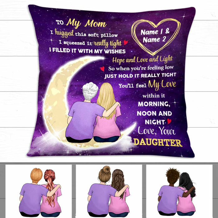 Personalized Mom To The Moon And Back Pillow NB231 26O47 1