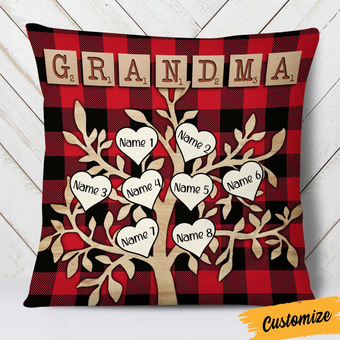 Personalized Mom Grandma Tree Scrabble Pillow NB223 95O36 1
