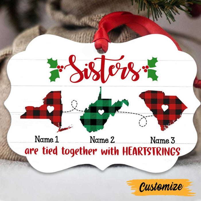 Personalized Friends Long Distance Heartstring Christmas Benelux Ornament NB202 95O47 1