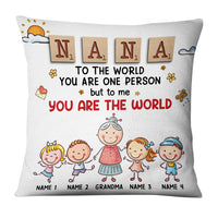 Personalized Grandma Is The World Kid Grandkid Granddaughter Grandson Pillow NB223 23O36 thumb 1