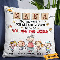 Personalized Grandma Is The World Kid Grandkid Granddaughter Grandson Pillow NB223 23O36 thumb 1
