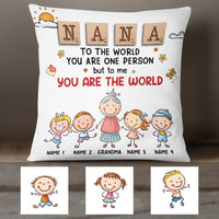 Personalized Grandma Is The World Kid Grandkid Granddaughter Grandson Pillow NB223 23O36 thumb 1