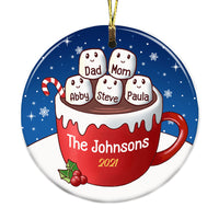 Personalized Christmas Family Cocoa Marshmallows Circle Ornament NB201 81O32 thumb 1