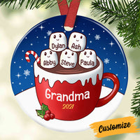 Personalized Christmas Family Cocoa Marshmallows Circle Ornament NB201 81O32 thumb 1