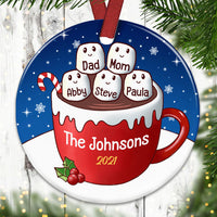 Personalized Christmas Family Cocoa Marshmallows Circle Ornament NB201 81O32 thumb 1