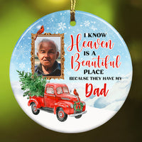 Personalized Memo Heaven Mom Dad Grandma Grandpa Circle Ornament NB202 81O32 thumb 1