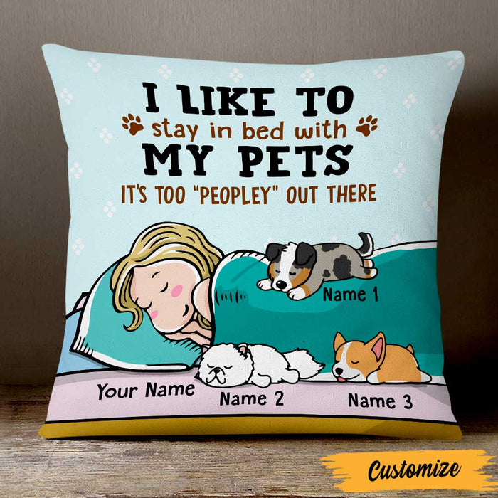 Personalized Stay In Bed With My Dog  Cat Pillow NB201 29O47 1