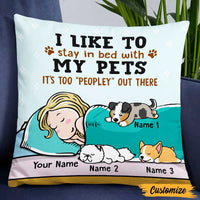 Personalized Stay In Bed With My Dog  Cat Pillow NB201 29O47 thumb 1