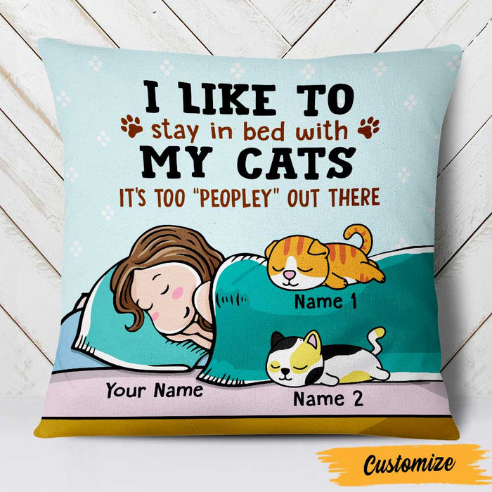 Personalized Stay In Bed With My Dog  Cat Pillow NB201 29O47 1
