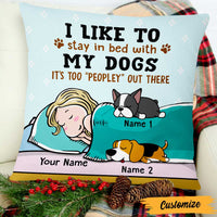 Personalized Stay In Bed With My Dog  Cat Pillow NB201 29O47 thumb 1