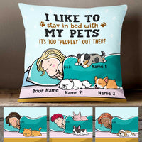 Personalized Stay In Bed With My Dog  Cat Pillow NB201 29O47 thumb 1