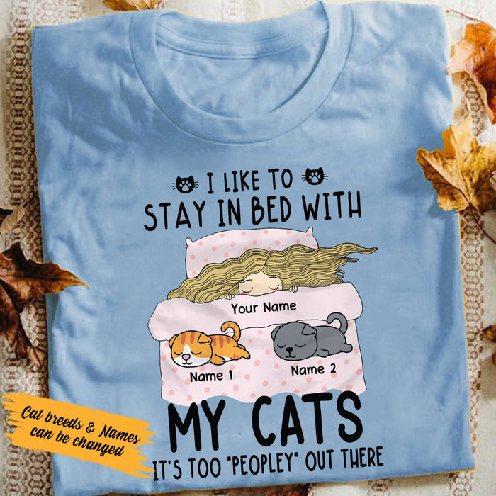 Personalized Cat Stay At Home T Shirt NB234 30O36 1