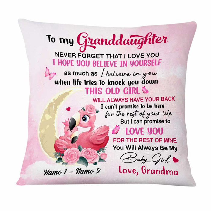 Personalized Granddaughter Flamingo Pillow NB242 85O47 1