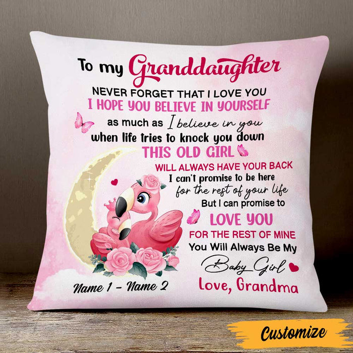 Personalized Granddaughter Flamingo Pillow NB242 85O47 1